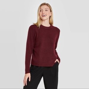Maroon Crewneck Pullover Sweater